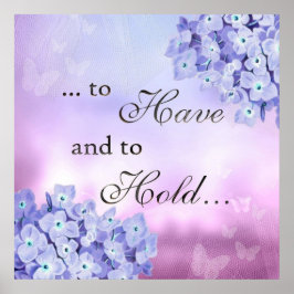 繊細な花びら：青あじさい ポスター