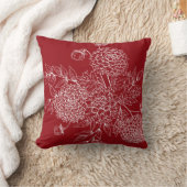 繊細な花イラストレーション クッション (ブランケット)