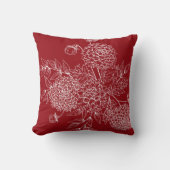 繊細な花イラストレーション クッション (正面)