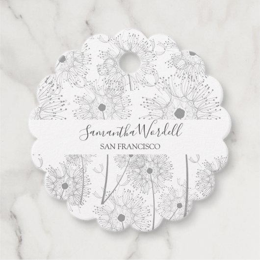 繊細な花イラストレーション フェイバータグ (正面)