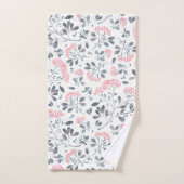 繊細な花シームレスなパターン バスタオルセット (ハンドタオル)