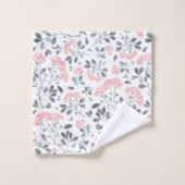 繊細な花シームレスなパターン バスタオルセット (ウォッシュタオル)