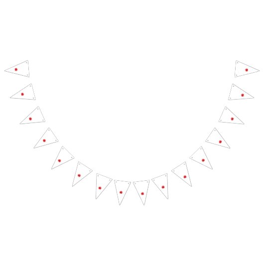 繊細な花弁を持つ、鮮やかな赤いケシの花 バンティングフラッグ (全)