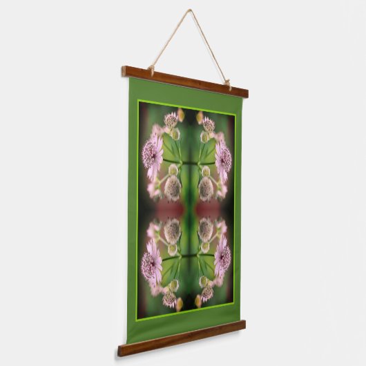 繊細な花抽象芸術 吊り下げ型タペストリー (傾斜あり)