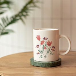 繊細な花束のアレンジメント コーヒーマグカップ