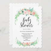 繊細な花束ベビーシャワー招待状 招待状 (正面/裏面)