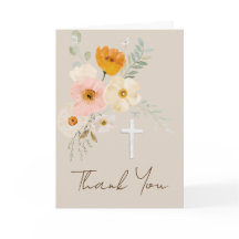 繊細な花束宗教イベントサンキューカード