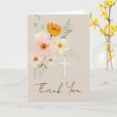 繊細な花束宗教イベントサンキューカード カード (黄色い花)