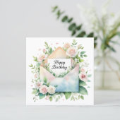 繊細な花束。誕生日おめでとうカード。 シーズンカード (スタンド正面)