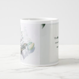 繊細な花柄のマグカップに美しい名言  ジャンボコーヒーマグカップ