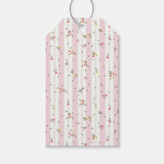 繊細な花柄ギフトラベル ギフトタグ (正面)