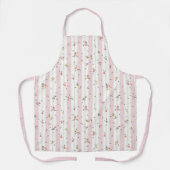 繊細な花柄ピンクエプロン エプロン (正面)