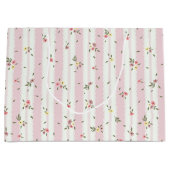 繊細な花柄ピンク大抱き枕 ラージペーパーバッグ (正面)