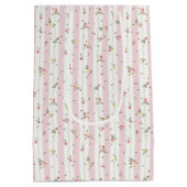 繊細な花柄ピンク抱き枕 ミディアムペーパーバッグ (裏面)