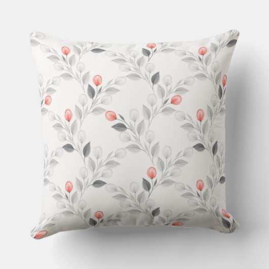 繊細な花柄 クッション (裏面)