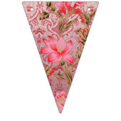 繊細な花模様を特徴とするエレガントな生地デザイン バンティングフラッグ (第3の旗)