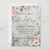 繊細な花模様 招待状 (正面)