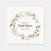 繊細な花水彩フローラブライダルシャワー スタンダードカクテルナプキン (正面)