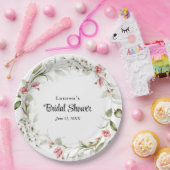 繊細な花水彩フローラブライダルシャワー ペーパープレート (パーティー)