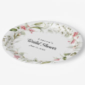繊細な花水彩フローラブライダルシャワー ペーパープレート (アングル)