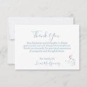 繊細な花葬儀ありがとう、悔やみや弔慰 ノートカード (正面)