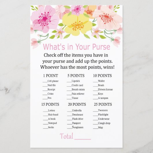 繊細な花財布のゲームの中に何があるか (正面)