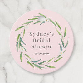 繊細な花輪のウェディング ブライダルシャワータグ フェイバータグ