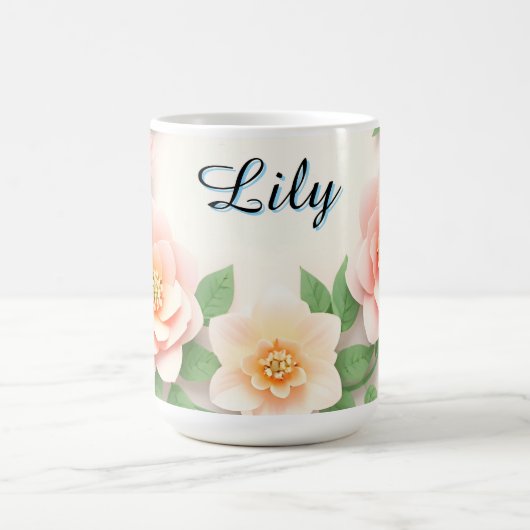 繊細な花輪 コーヒーマグカップ (中央)