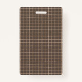 繊細な茶色のクリーミーなパタ市松模様にーン（ロゴ付き） バッジ (裏面)