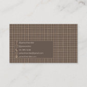 繊細な茶色のクリーミーなパタ市松模様にーン 名刺 (裏面)