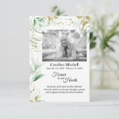 繊細な葉が永遠に我々のハート写真 サンキューカード (スタンド正面)