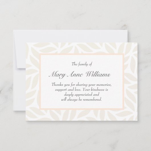 繊細な葉のクリーム色の優雅な葬儀に感謝します (正面)