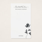 繊細な葉イラストレーションイヤリング表示カード (正面)