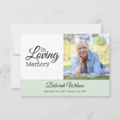 繊細な葉緑と金ゴールド記念写真 サンキューカード (裏面)