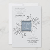 繊細な葉 | ほこりっぽい青 | 結婚式の招待 招待状 (正面)