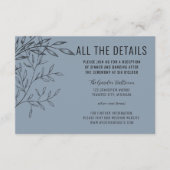 繊細な葉 | ほこりっぽい青 | 結婚詳細 エンクロージャーカード (正面)