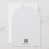 繊細な葉 | ダスティブルーアーチウェディング招待 招待状 (裏面)