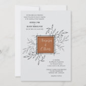 繊細な葉 | テラコッタ | 結婚式の招待 招待状 (正面)
