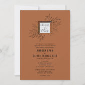 繊細な葉 | テラコッタ | 結婚式の招待 招待状 (正面)