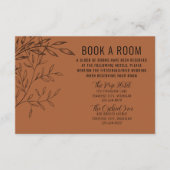繊細な葉 | テラコッタ | 結婚式 ホテル エンクロージャーカード (正面)