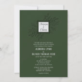 繊細な葉 | ディープ sage | 結婚式招待状 招待状 (正面)