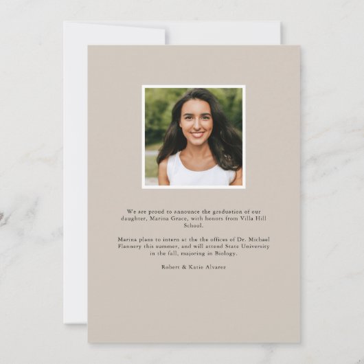 繊細な葉 |写真の卒業 案内状 (裏面)