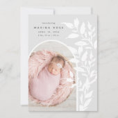 繊細な葉 |写真の誕生のお知らせ 案内状 (正面)