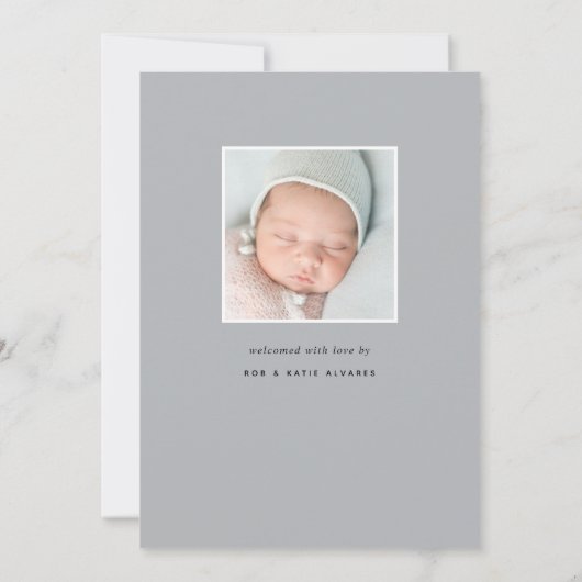 繊細な葉 |写真の誕生のお知らせ 案内状 (裏面)