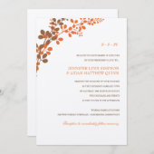 繊細な葡萄のブロンズ＆オレンジの招待状 招待状 (正面/裏面)