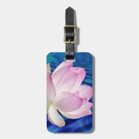 繊細な蓮の花と意味 ラゲッジタグ (正面縦)