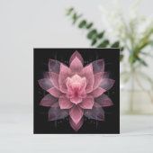 繊細な蓮の花 - ライトピンク ブラック フラワーパターン 招待状 (スタンド正面)