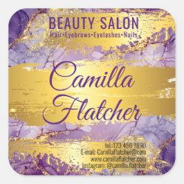 繊細な薄紫水色 スクエアシール