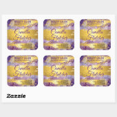 繊細な薄紫水色 スクエアシール (シート)