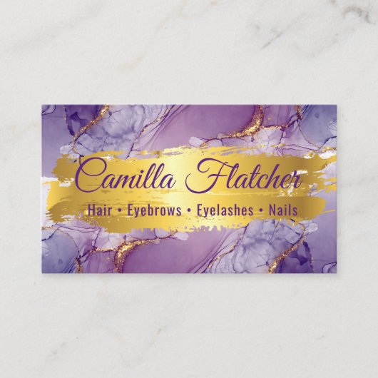 繊細な薄紫水色 名刺 (正面)